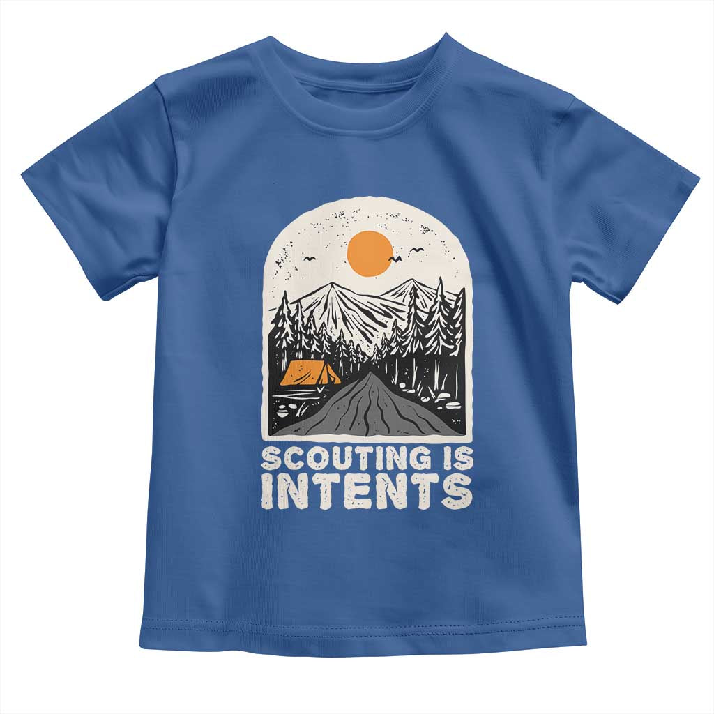 Funny Scout Camping Toddler T Shirt Scouting Is Intents Hiking Camper Outdoors Adventure - Wonder Print Shop