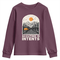 Funny Scout Camping Youth Sweatshirt Scouting Is Intents Hiking Camper Outdoors Adventure - Wonder Print Shop