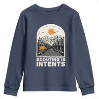 Funny Scout Camping Youth Sweatshirt Scouting Is Intents Hiking Camper Outdoors Adventure - Wonder Print Shop