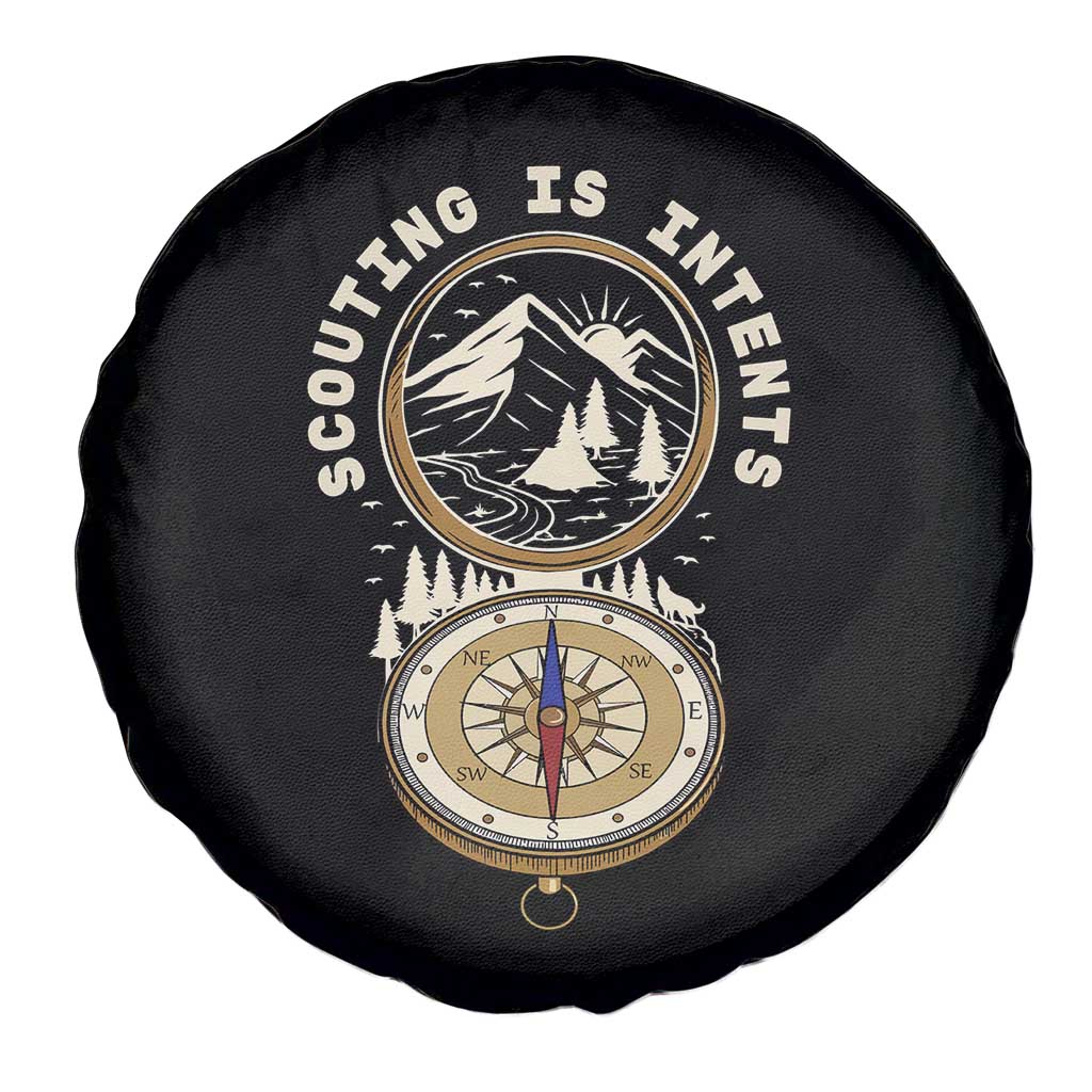 Funny Scout Camping Spare Tire Cover Scouting Is Intents Compass Camper Hiking Outdoors Adventure - Wonder Print Shop