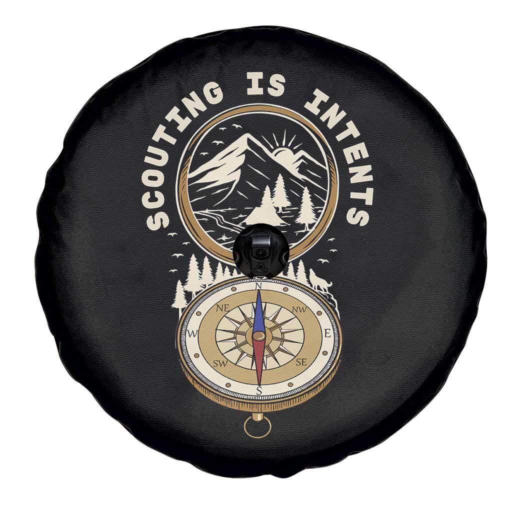 Funny Scout Camping Spare Tire Cover Scouting Is Intents Compass Camper Hiking Outdoors Adventure - Wonder Print Shop