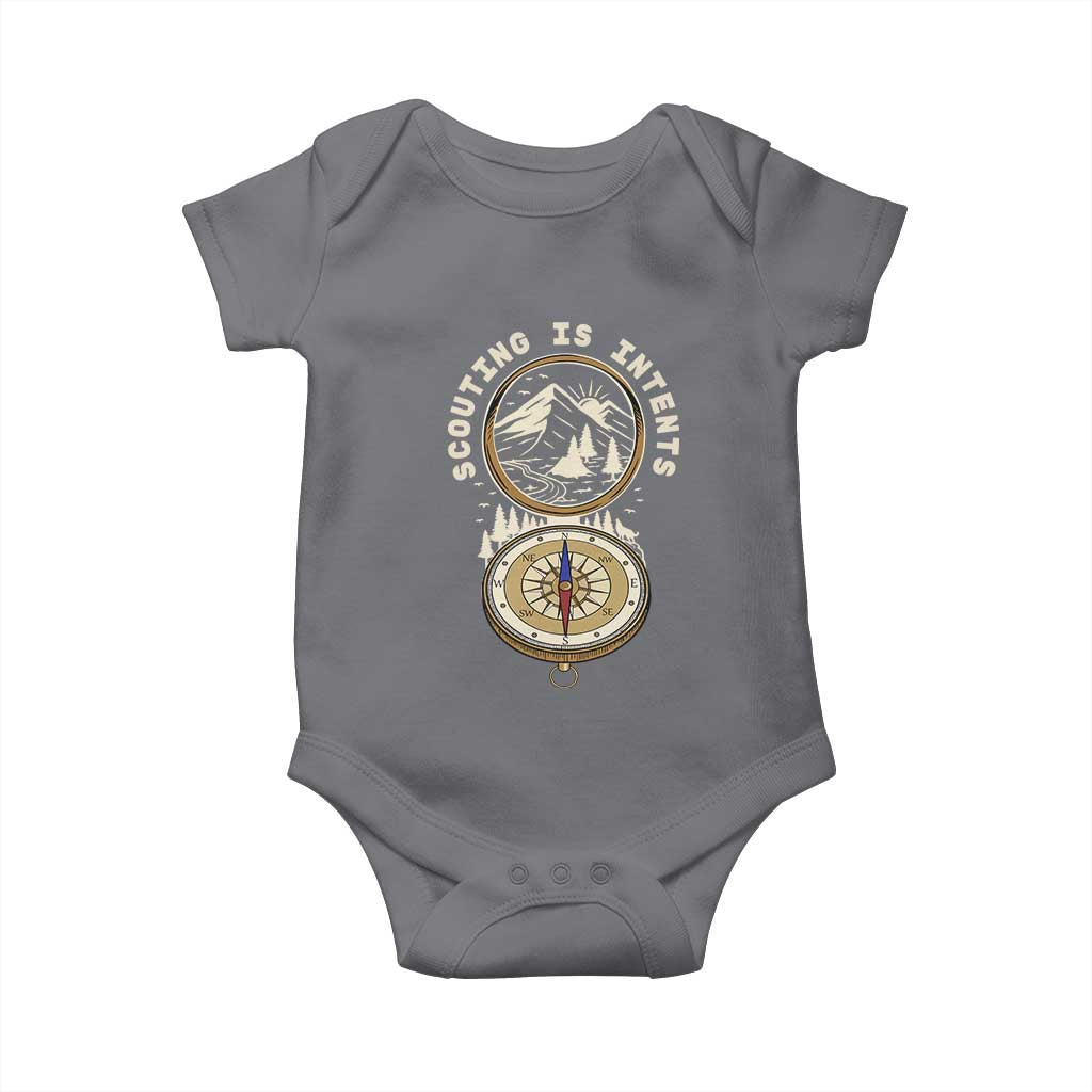 Funny Scout Camping Baby Onesie Scouting Is Intents Compass Camper Hiking Outdoors Adventure - Wonder Print Shop