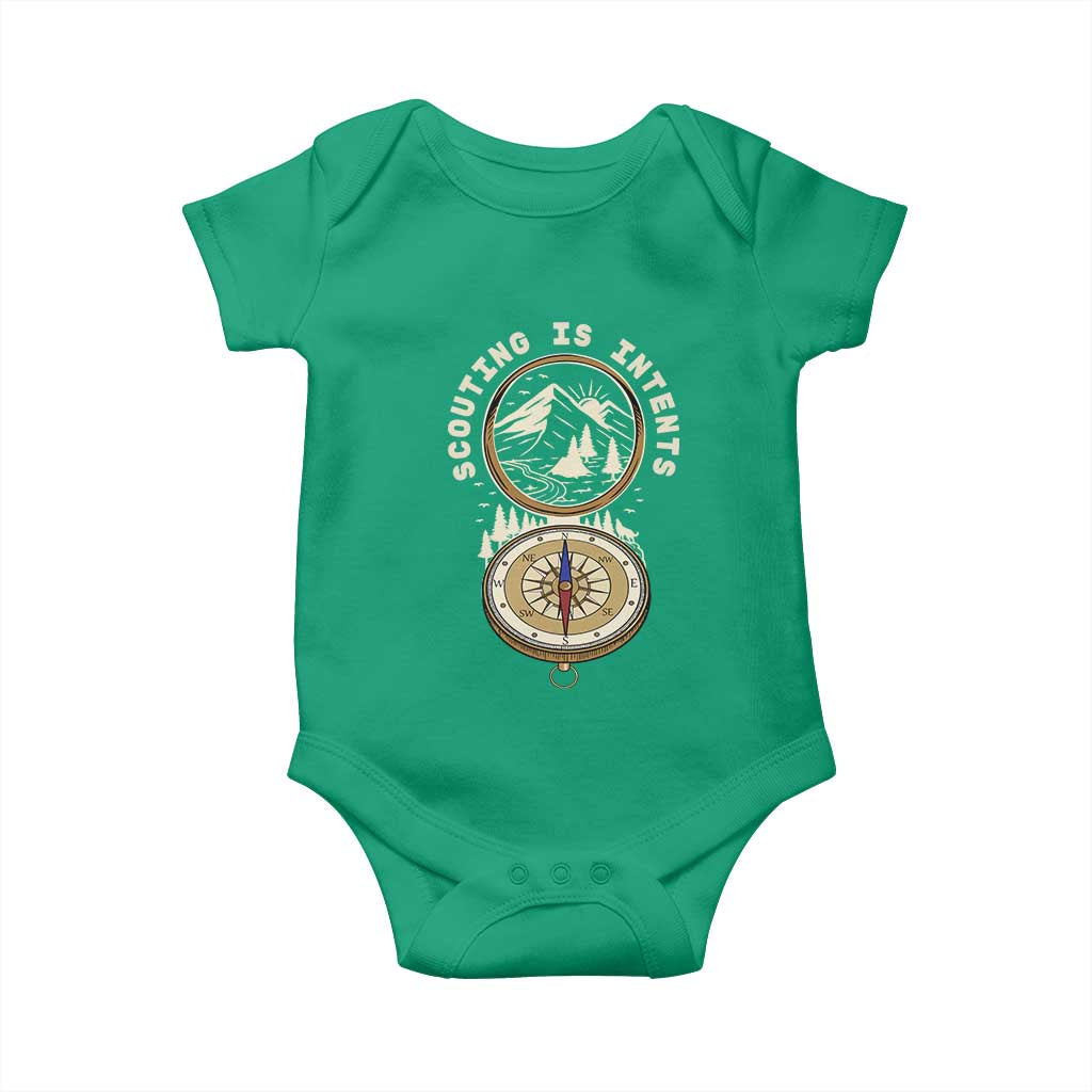 Funny Scout Camping Baby Onesie Scouting Is Intents Compass Camper Hiking Outdoors Adventure - Wonder Print Shop
