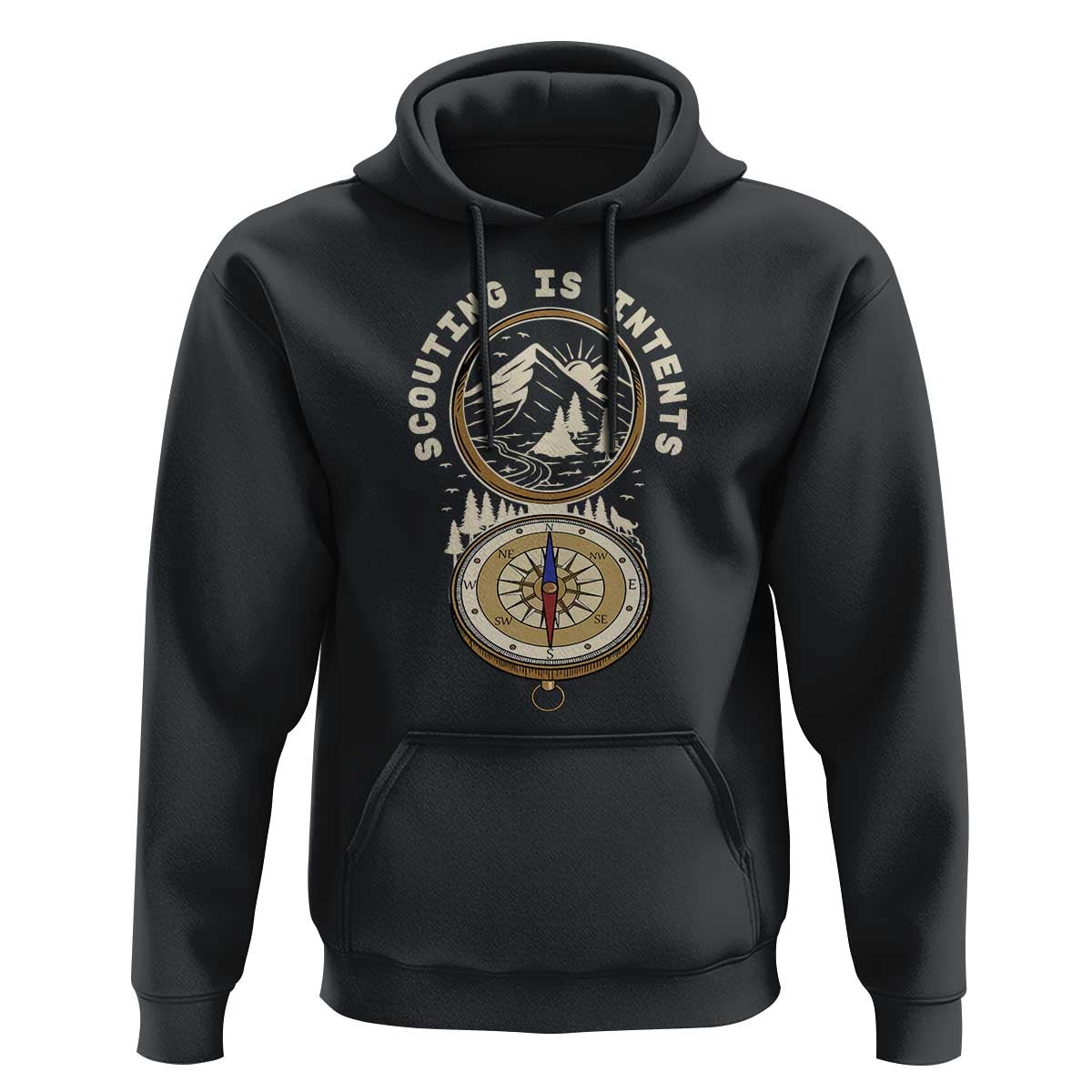 Funny Scout Camping Hoodie Scouting Is Intents Compass Camper Hiking Outdoors Adventure TS02