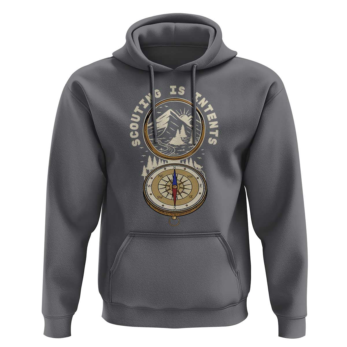 Funny Scout Camping Hoodie Scouting Is Intents Compass Camper Hiking Outdoors Adventure TS02