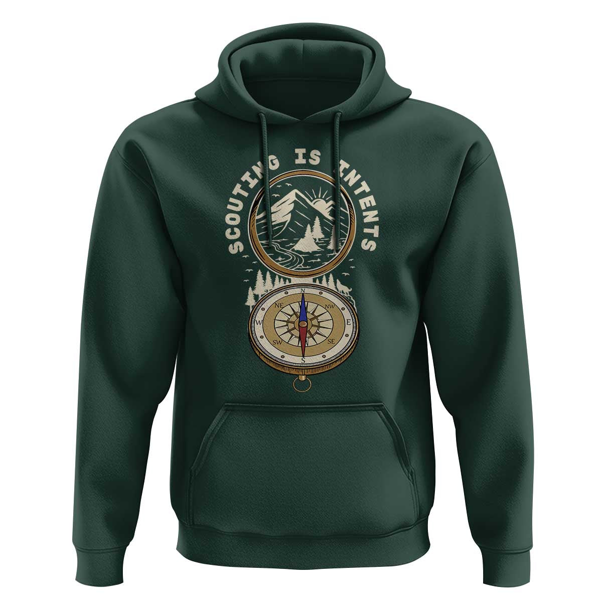 Funny Scout Camping Hoodie Scouting Is Intents Compass Camper Hiking Outdoors Adventure TS02