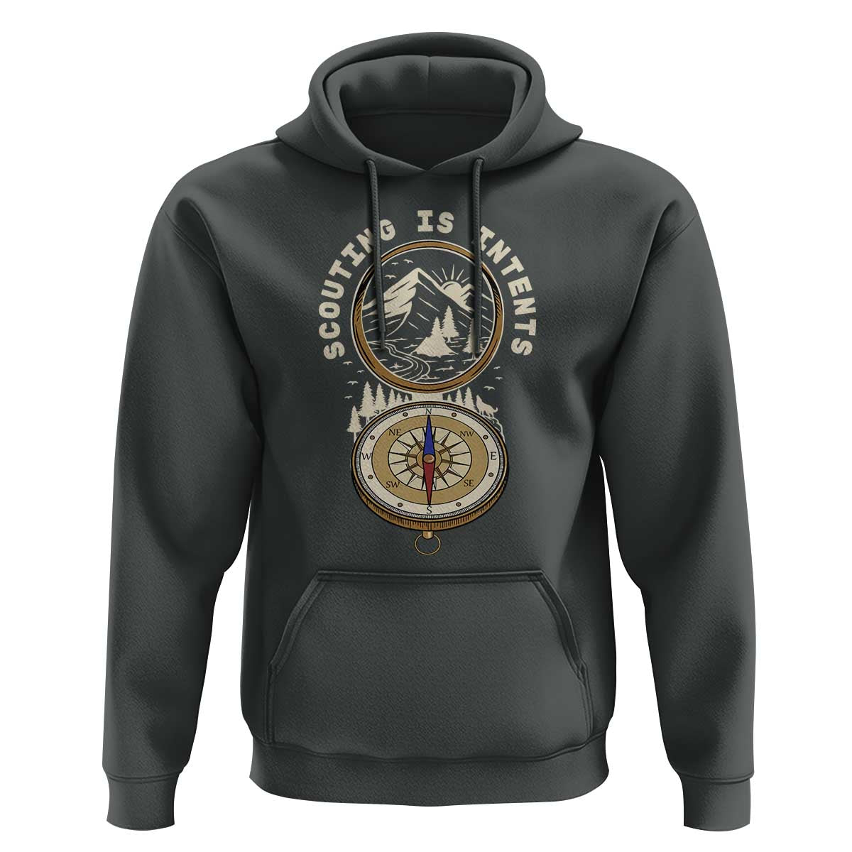 Funny Scout Camping Hoodie Scouting Is Intents Compass Camper Hiking Outdoors Adventure TS02