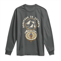 Funny Scout Camping Long Sleeve Shirt Scouting Is Intents Compass Camper Hiking Outdoors Adventure - Wonder Print Shop