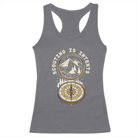 Funny Scout Camping Racerback Tank Top Scouting Is Intents Compass Camper Hiking Outdoors Adventure - Wonder Print Shop