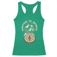Funny Scout Camping Racerback Tank Top Scouting Is Intents Compass Camper Hiking Outdoors Adventure - Wonder Print Shop