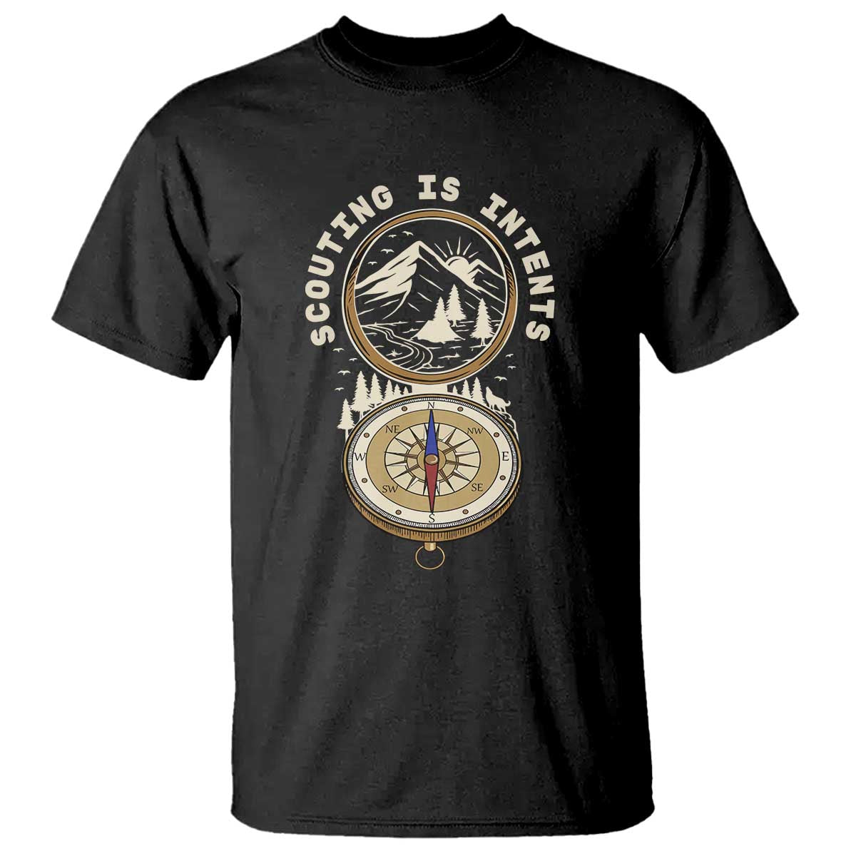 Funny Scout Camping T Shirt Scouting Is Intents Compass Camper Hiking Outdoors Adventure TS02