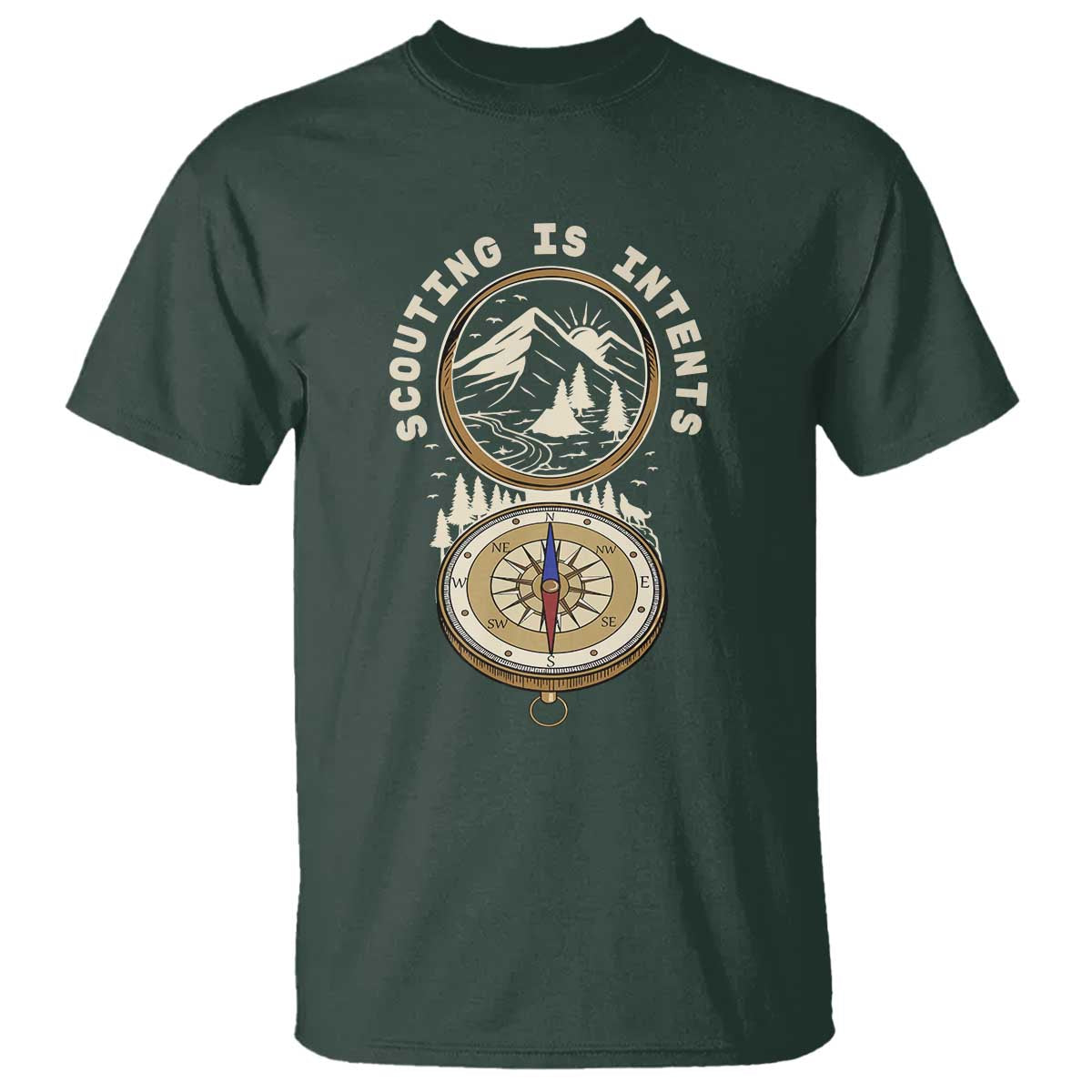 Funny Scout Camping T Shirt Scouting Is Intents Compass Camper Hiking Outdoors Adventure TS02