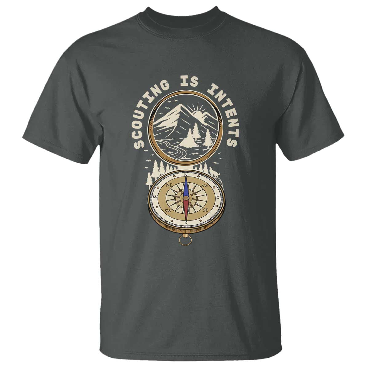 Funny Scout Camping T Shirt Scouting Is Intents Compass Camper Hiking Outdoors Adventure TS02