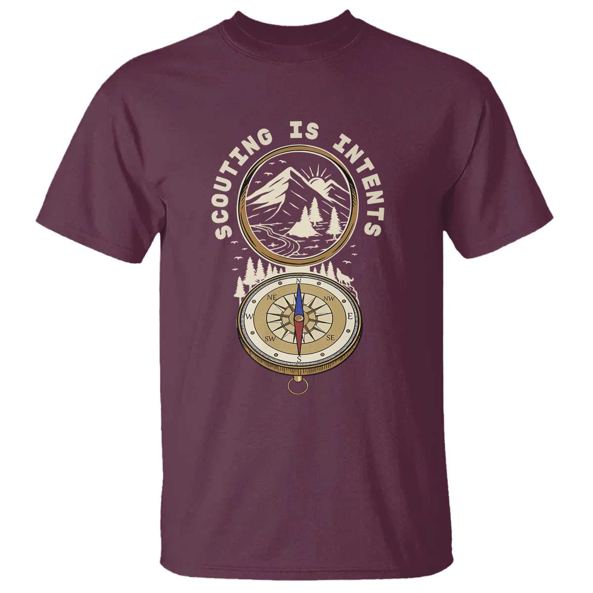 Funny Scout Camping T Shirt Scouting Is Intents Compass Camper Hiking Outdoors Adventure TS02
