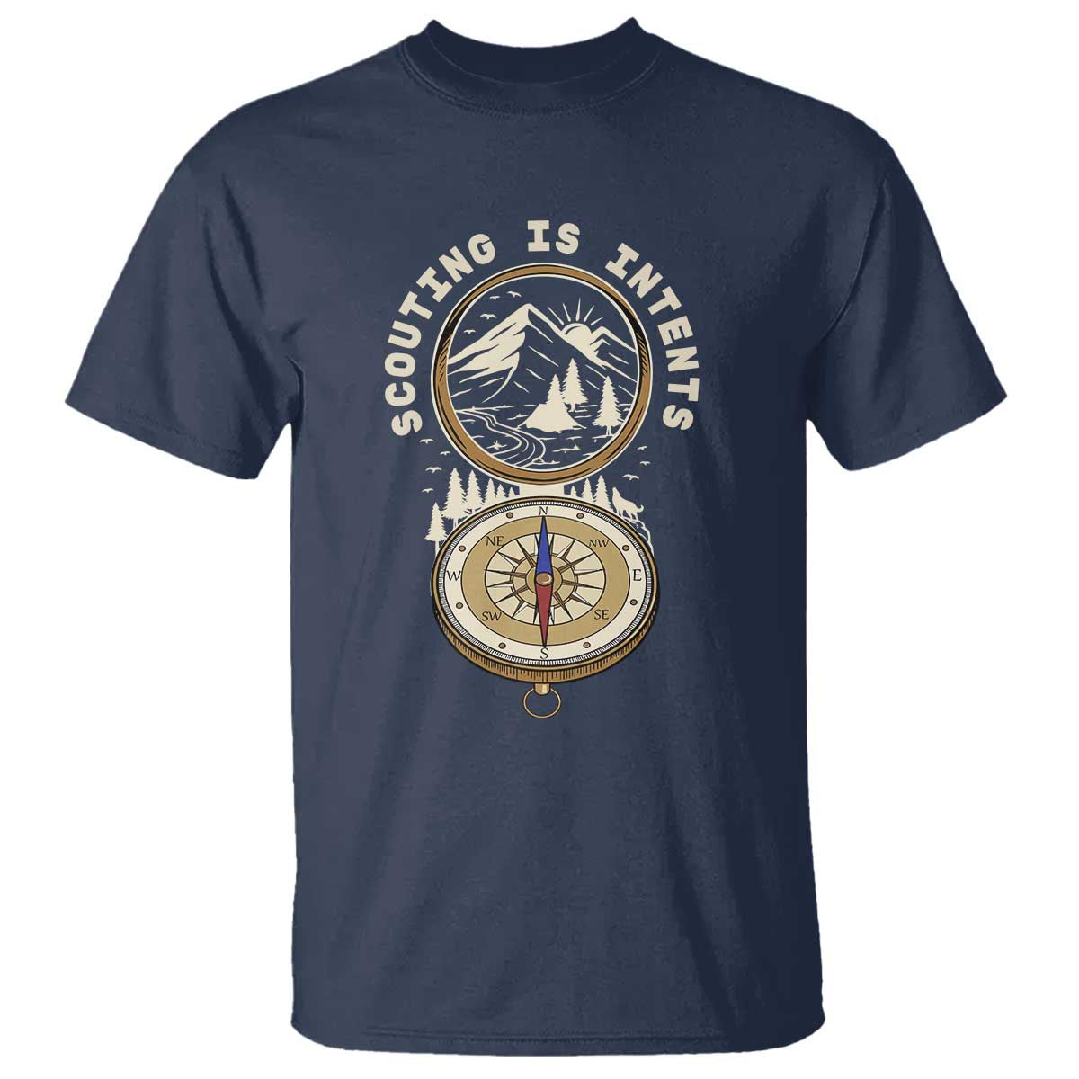 Funny Scout Camping T Shirt Scouting Is Intents Compass Camper Hiking Outdoors Adventure TS02