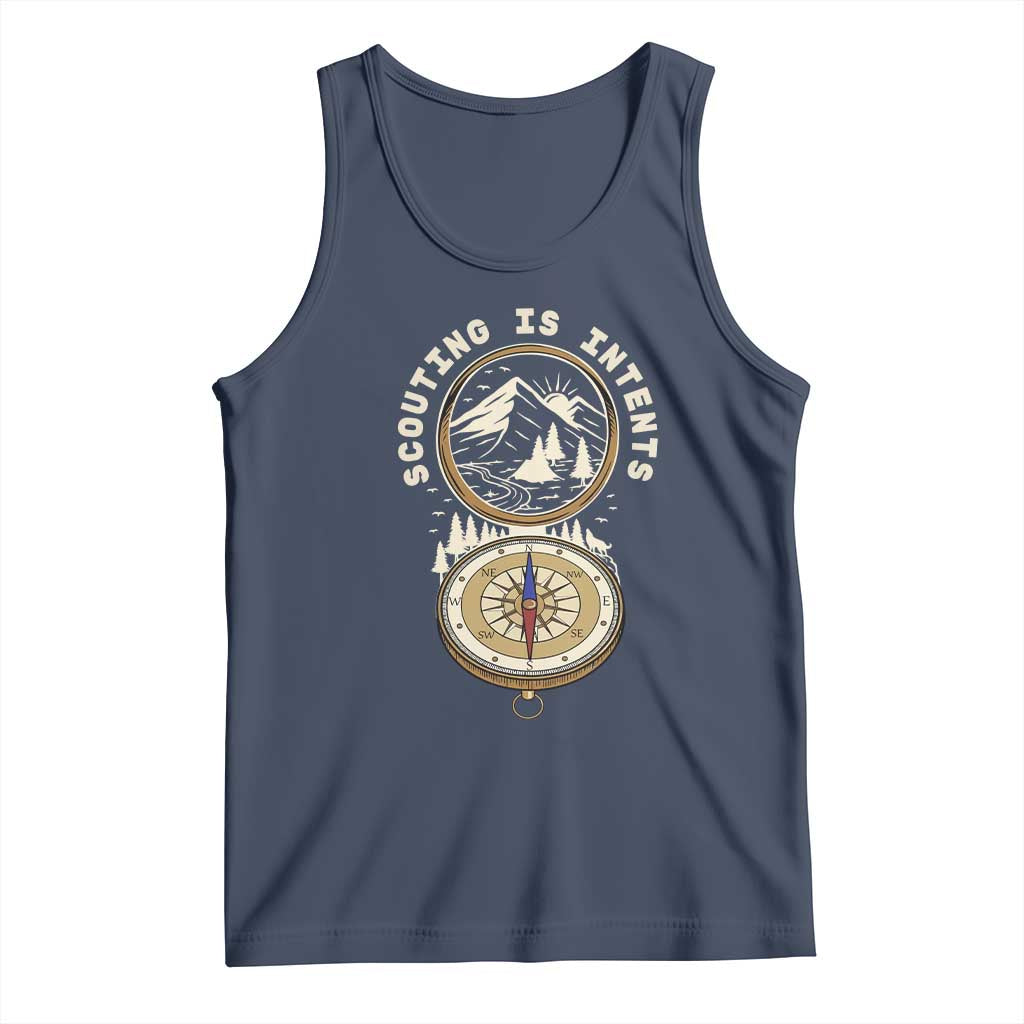 Funny Scout Camping Tank Top Scouting Is Intents Compass Camper Hiking Outdoors Adventure - Wonder Print Shop