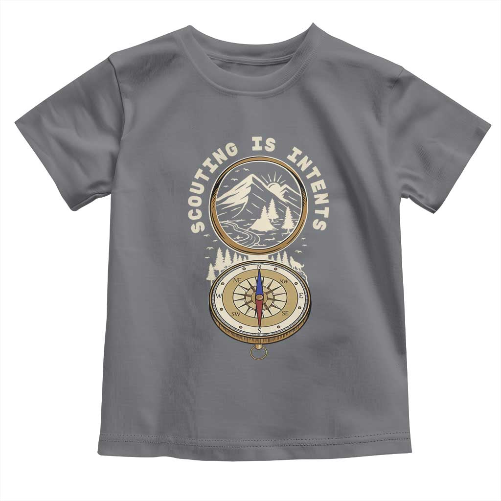 Funny Scout Camping Toddler T Shirt Scouting Is Intents Compass Camper Hiking Outdoors Adventure - Wonder Print Shop