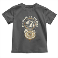 Funny Scout Camping Toddler T Shirt Scouting Is Intents Compass Camper Hiking Outdoors Adventure - Wonder Print Shop