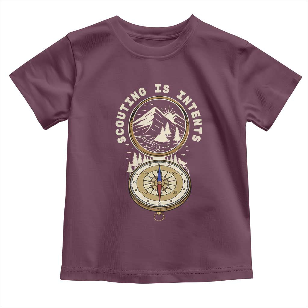 Funny Scout Camping Toddler T Shirt Scouting Is Intents Compass Camper Hiking Outdoors Adventure - Wonder Print Shop