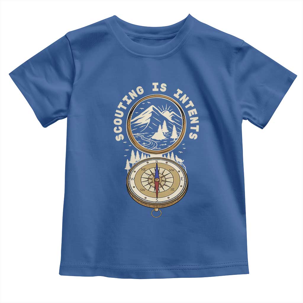 Funny Scout Camping Toddler T Shirt Scouting Is Intents Compass Camper Hiking Outdoors Adventure - Wonder Print Shop
