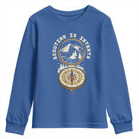 Funny Scout Camping Youth Sweatshirt Scouting Is Intents Compass Camper Hiking Outdoors Adventure - Wonder Print Shop