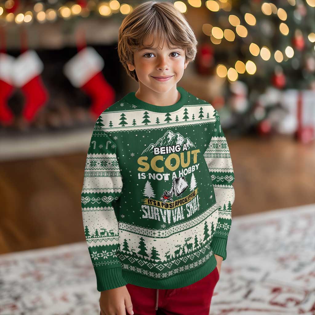 Funny Scout Ugly Christmas Sweater Being A Scout Is Not A Hobby It's A Survial Skill Scouting - Wonder Print Shop