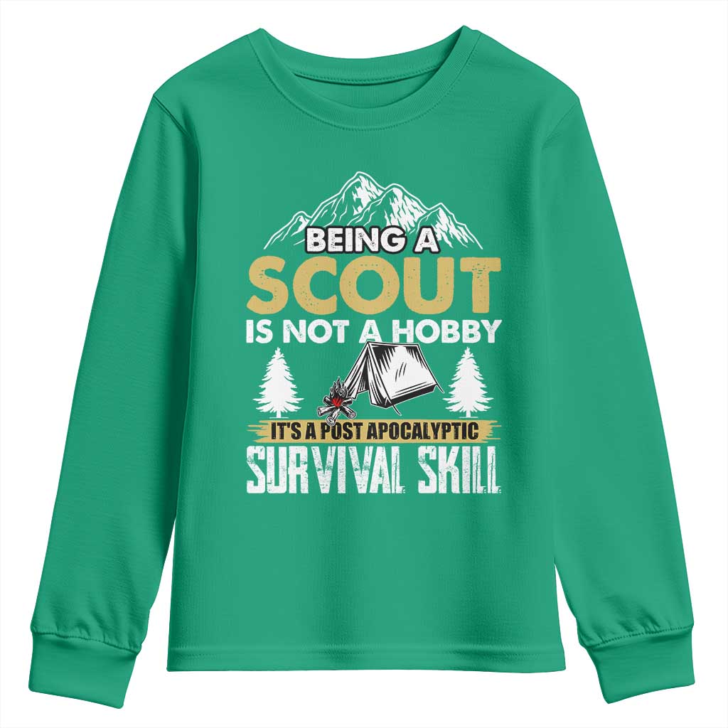 Funny Scout Youth Sweatshirt Being A Scout Is Not A Hobby It's A Survial Skill Scouting