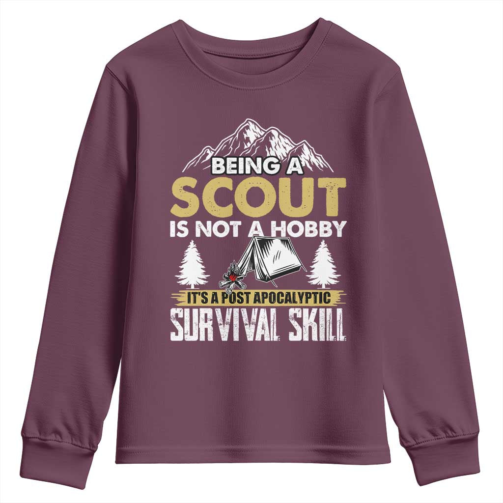 Funny Scout Youth Sweatshirt Being A Scout Is Not A Hobby It's A Survial Skill Scouting