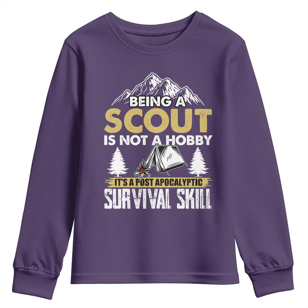 Funny Scout Youth Sweatshirt Being A Scout Is Not A Hobby It's A Survial Skill Scouting