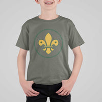 Scout Law Values T Shirt For Kid Scouting Troop Leader Fleur-de-Lis