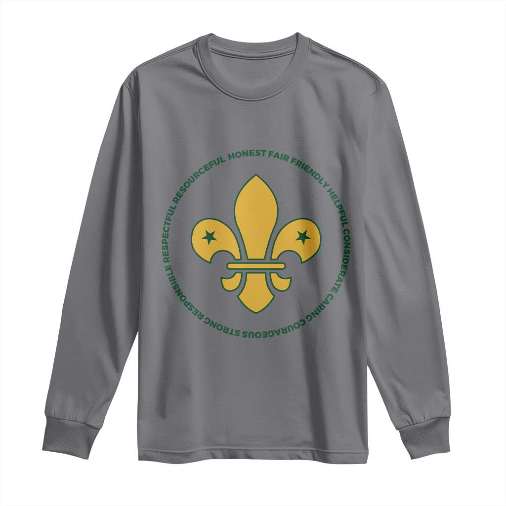 Scout Law Values Long Sleeve Shirt Scouting Troop Leader Fleur-de-Lis