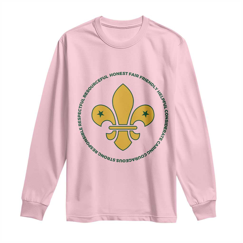 Scout Law Values Long Sleeve Shirt Scouting Troop Leader Fleur-de-Lis