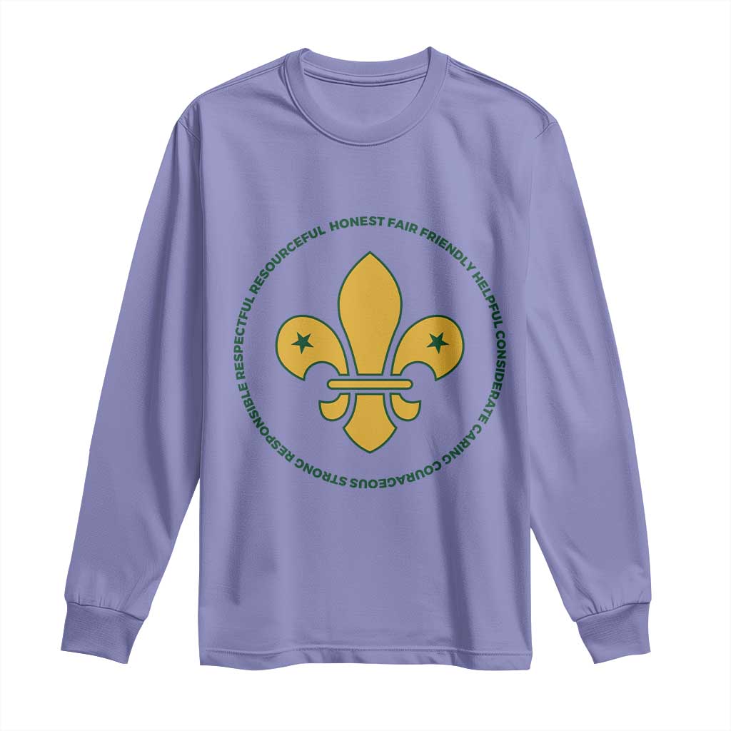 Scout Law Values Long Sleeve Shirt Scouting Troop Leader Fleur-de-Lis