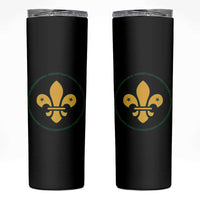 Scout Law Values Skinny Tumbler Scouting Troop Leader Fleur-de-Lis