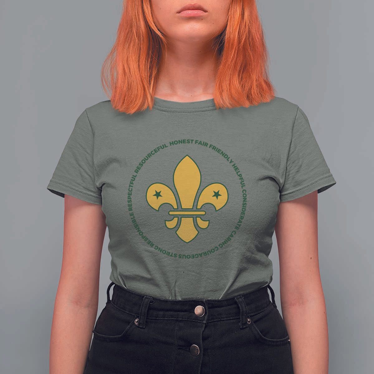 Scout Law Values T Shirt For Women Scouting Troop Leader Fleur-de-Lis