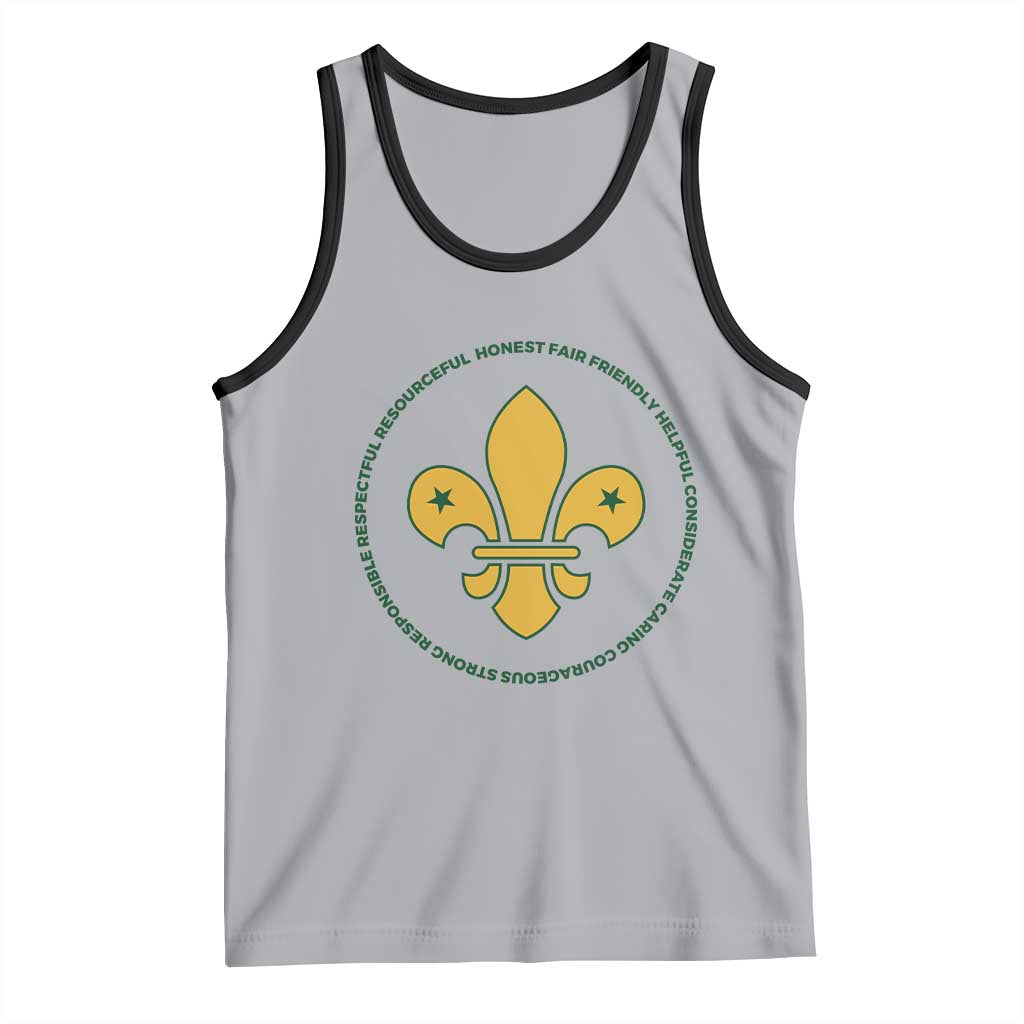 Scout Law Values Tank Top Scouting Troop Leader Fleur-de-Lis