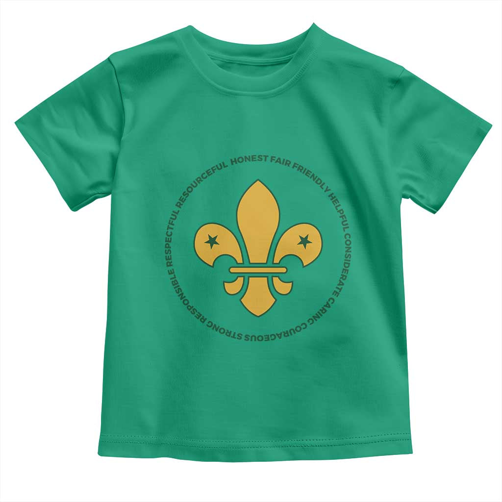 Scout Law Values Toddler T Shirt Scouting Troop Leader Fleur-de-Lis