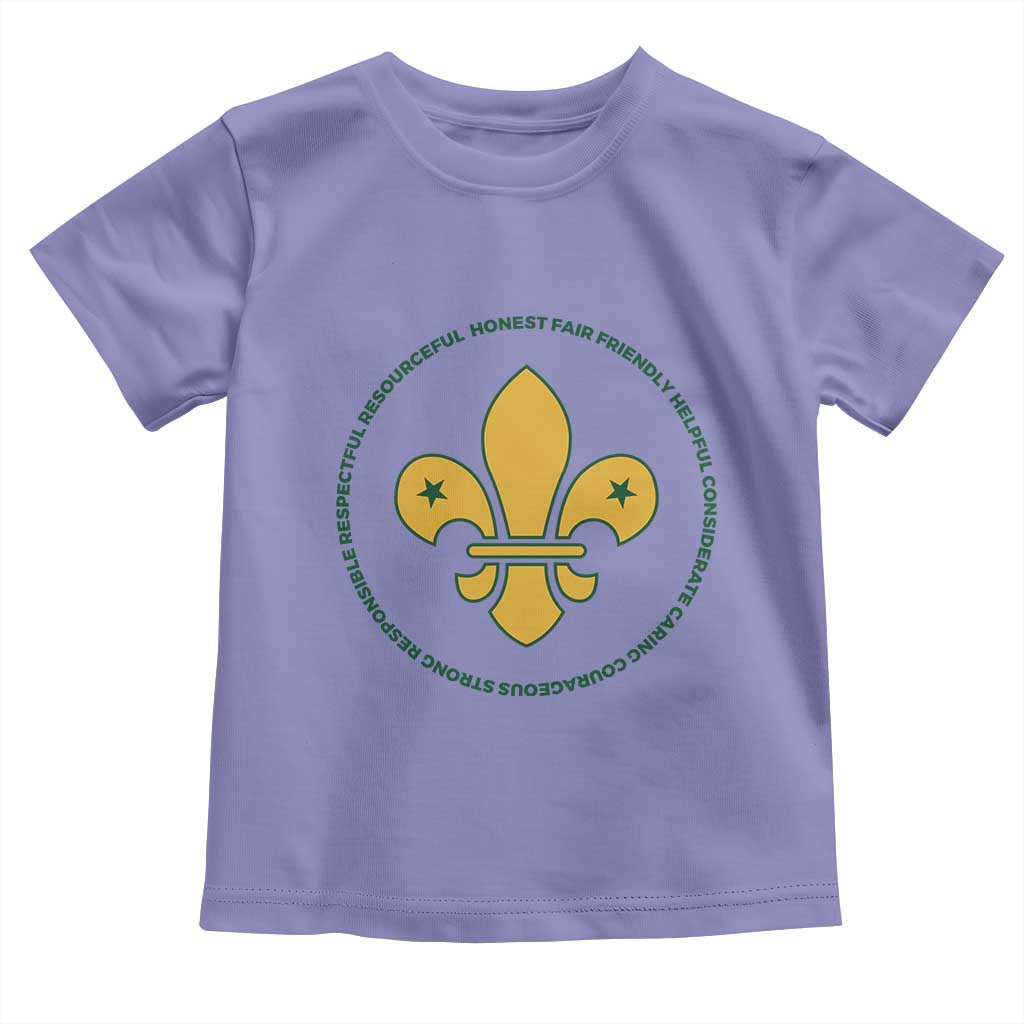 Scout Law Values Toddler T Shirt Scouting Troop Leader Fleur-de-Lis