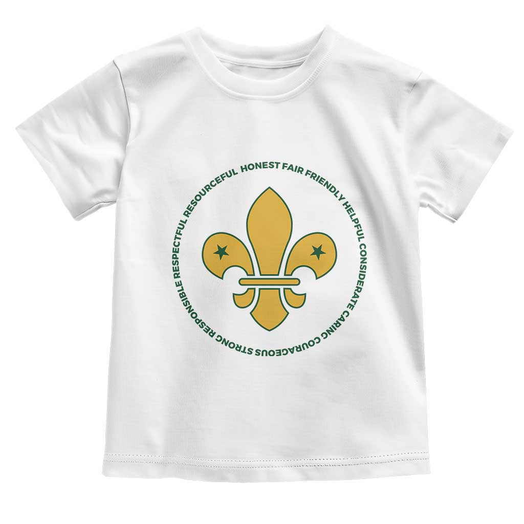 Scout Law Values Toddler T Shirt Scouting Troop Leader Fleur-de-Lis