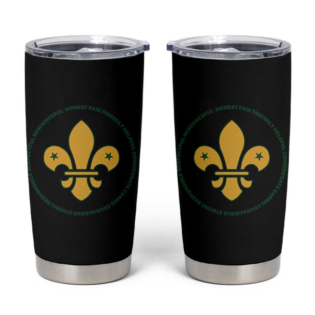 Scout Law Values Tumbler Cup Scouting Troop Leader Fleur-de-Lis