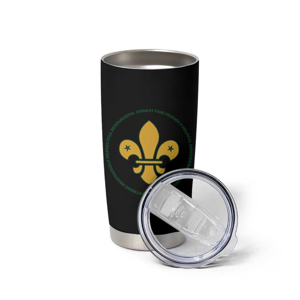 Scout Law Values Tumbler Cup Scouting Troop Leader Fleur-de-Lis