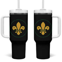 Scout Law Values Tumbler With Handle Scouting Troop Leader Fleur-de-Lis