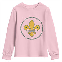 Scout Law Values Youth Sweatshirt Scouting Troop Leader Fleur-de-Lis