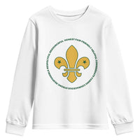 Scout Law Values Youth Sweatshirt Scouting Troop Leader Fleur-de-Lis