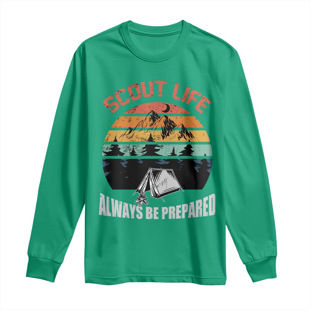 Scout Camping Long Sleeve Shirt Scout Camping Always Be Prepared Hiking Camping Outdoors Troop Leader