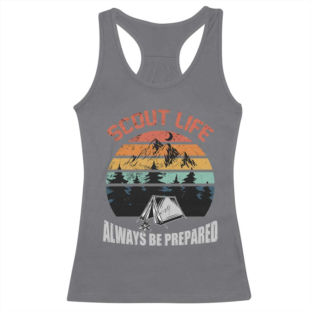 Scout Camping Racerback Tank Top Scout Camping Always Be Prepared Hiking Camping Outdoors Troop Leader