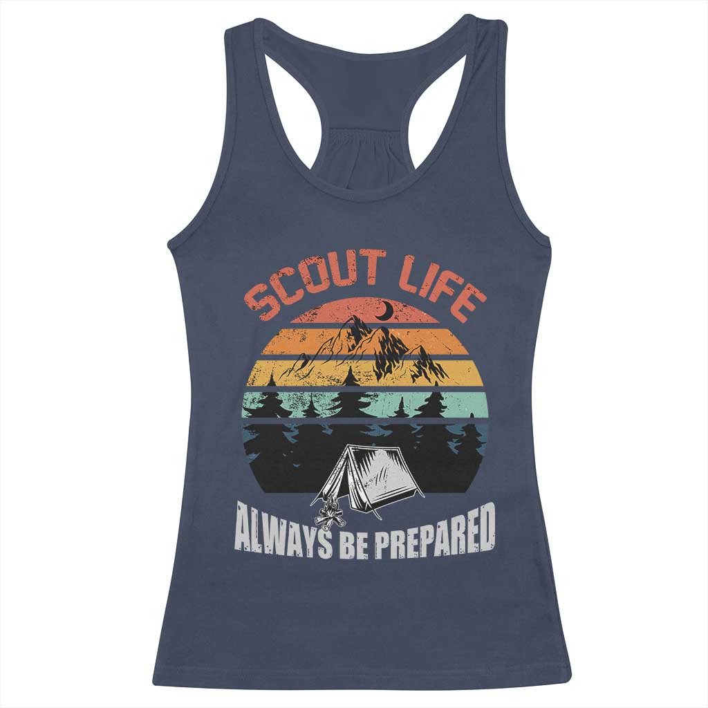 Scout Camping Racerback Tank Top Scout Camping Always Be Prepared Hiking Camping Outdoors Troop Leader