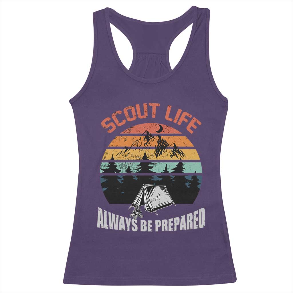 Scout Camping Racerback Tank Top Scout Camping Always Be Prepared Hiking Camping Outdoors Troop Leader
