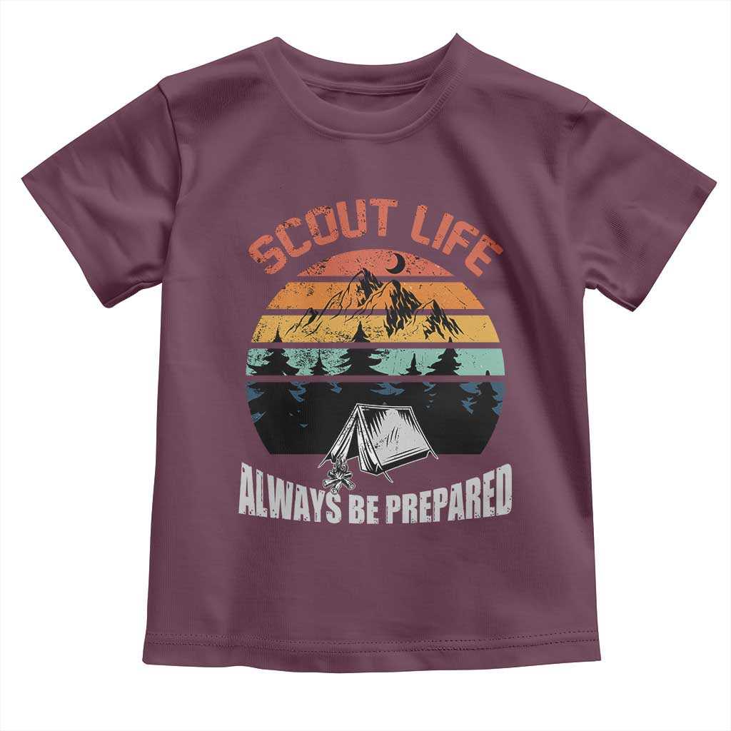 Scout Camping Toddler T Shirt Scout Camping Always Be Prepared Hiking Camping Outdoors Troop Leader