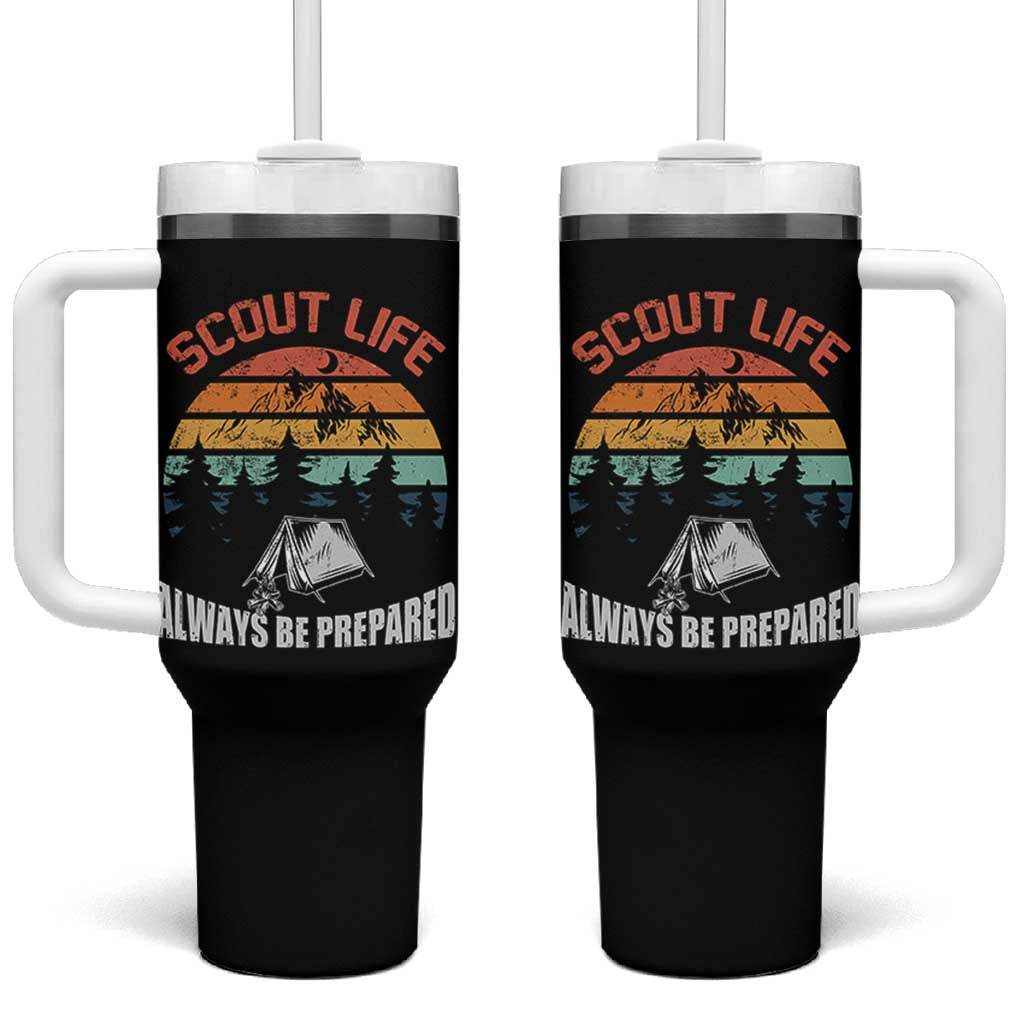 Scout Camping Tumbler With Handle Scout Camping Always Be Prepared Hiking Camping Outdoors Troop Leader